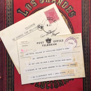 Replicas Bram Stokers Dracula Film, Letters and documents Mina Murray, Jonathan Harker, Van Helsing image 8