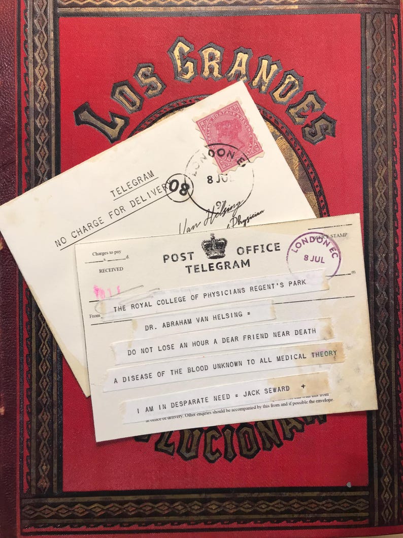Replicas Bram Stokers Dracula Film, Letters and documents Mina Murray, Jonathan Harker, Van Helsing image 8