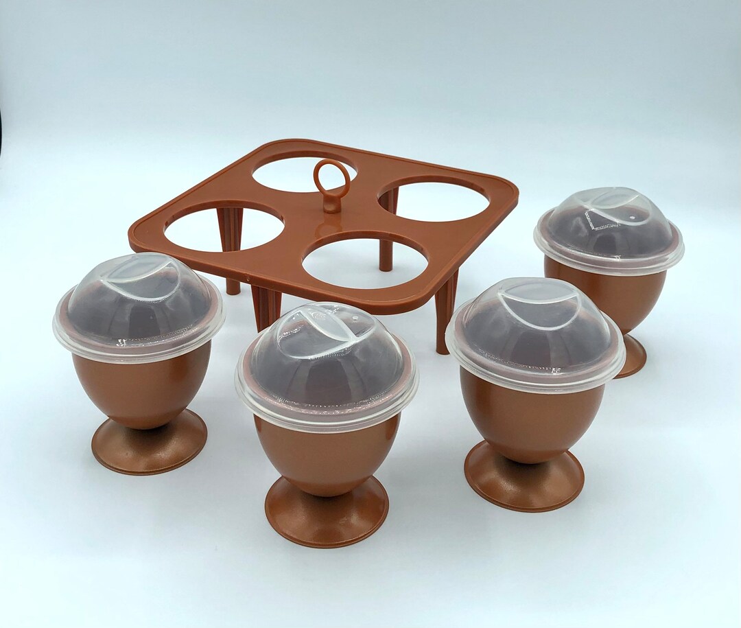 Vintage Egg Poacher Set of 4 Perfect Copper Eggs XL With Non Stick