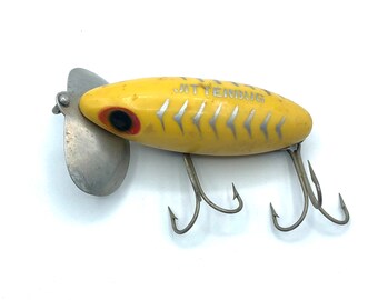 Leurre Vintage Jitterbug Fred Arbogast – Couleur TUF Rosâtre, Topwater, USA