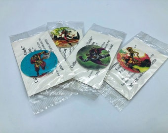 Z Comic Caps Set of Four Pogs New In Packaging 1994