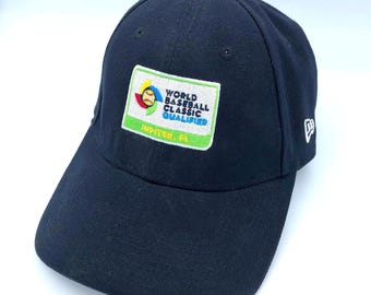 Embroidered New Era World International Baseball Hat in Black