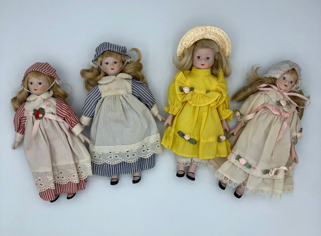 4 Vintage Porcelain Bisque Dolls Made in Taiwan Etsy