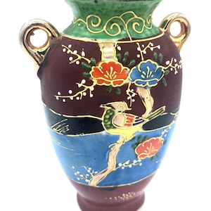 Handbemalte Japanische Miniaturvase - Porzellan Made in Japan