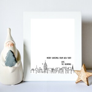 CUSTOM - NYC Skyline Doodle 8.5x11 Notepaper - Custom Stationary template printable - File ONLY