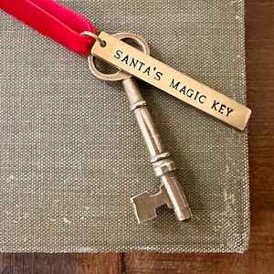 Santa's Magic Key, Farmhouse Ornaments, Skeleton Key, Vintage Christmas Decor