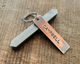 Personalized Copper Keychain, Custom Gifts, Backpack Bag Tag