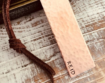 Personalized Copper Bookmark, Hand Stamped and Customizable