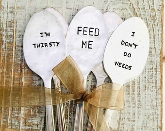 Garden Markers, Vintage Spoons, Plant Lover Gift, Herb Markers