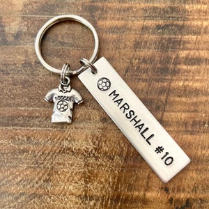 Personalized Soccer Keychain, Custom Soccer Gifts, Soccer Bag Tag, Soccer Team Gift