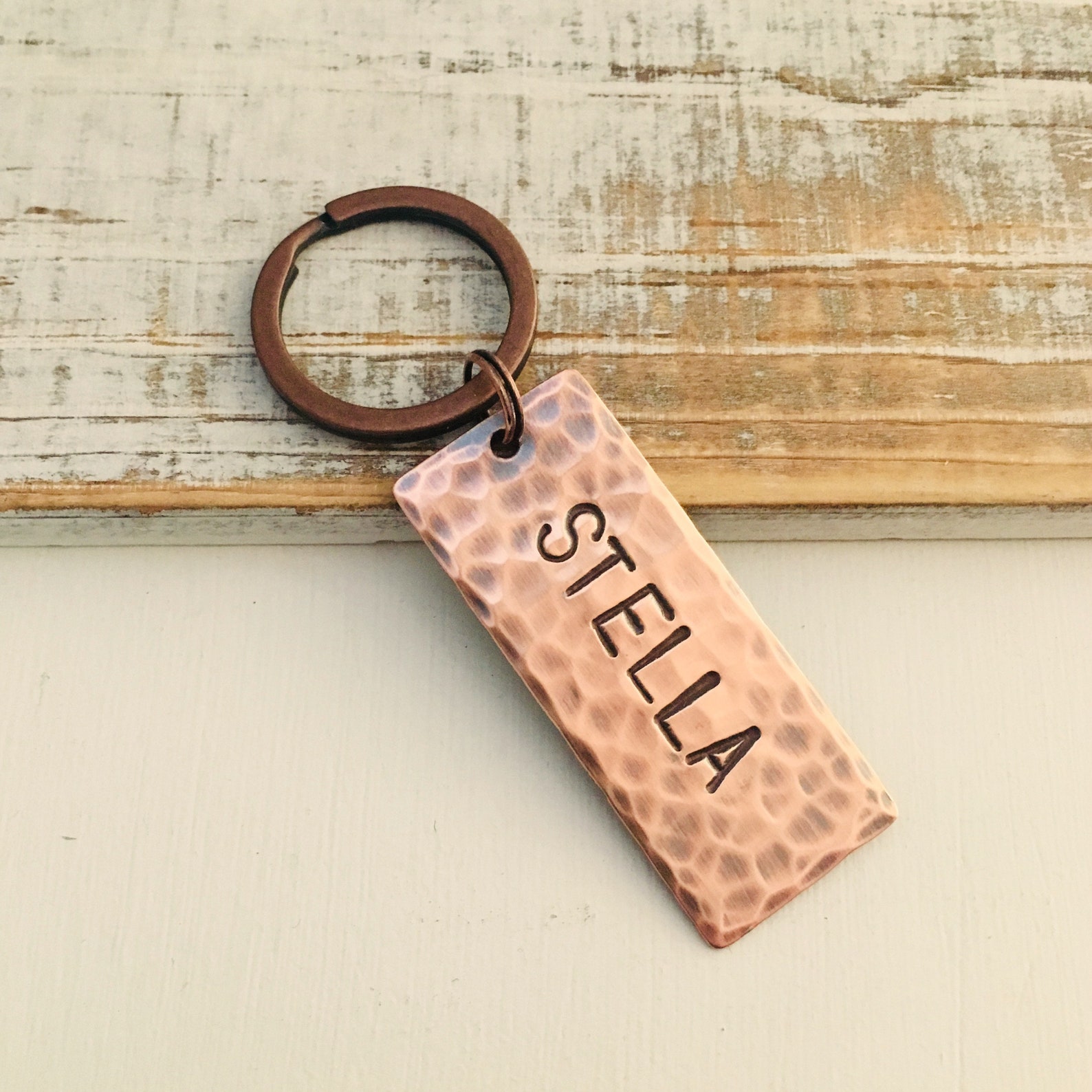 Custom Copper Key Chain With Name Etsy