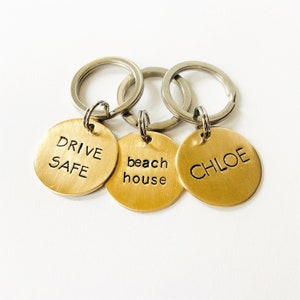 Custom Brass Keychain, Personalized Gift For Her, Name Key Chain