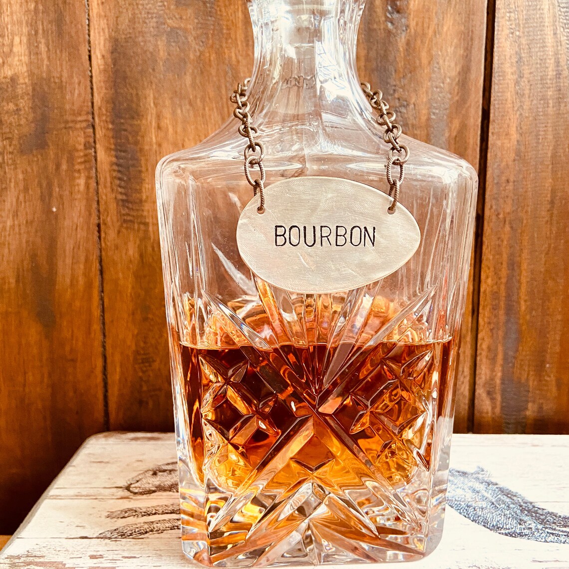 Set of 4 Custom Decanter Tags Vintage Spoon Bottle Labels Etsy