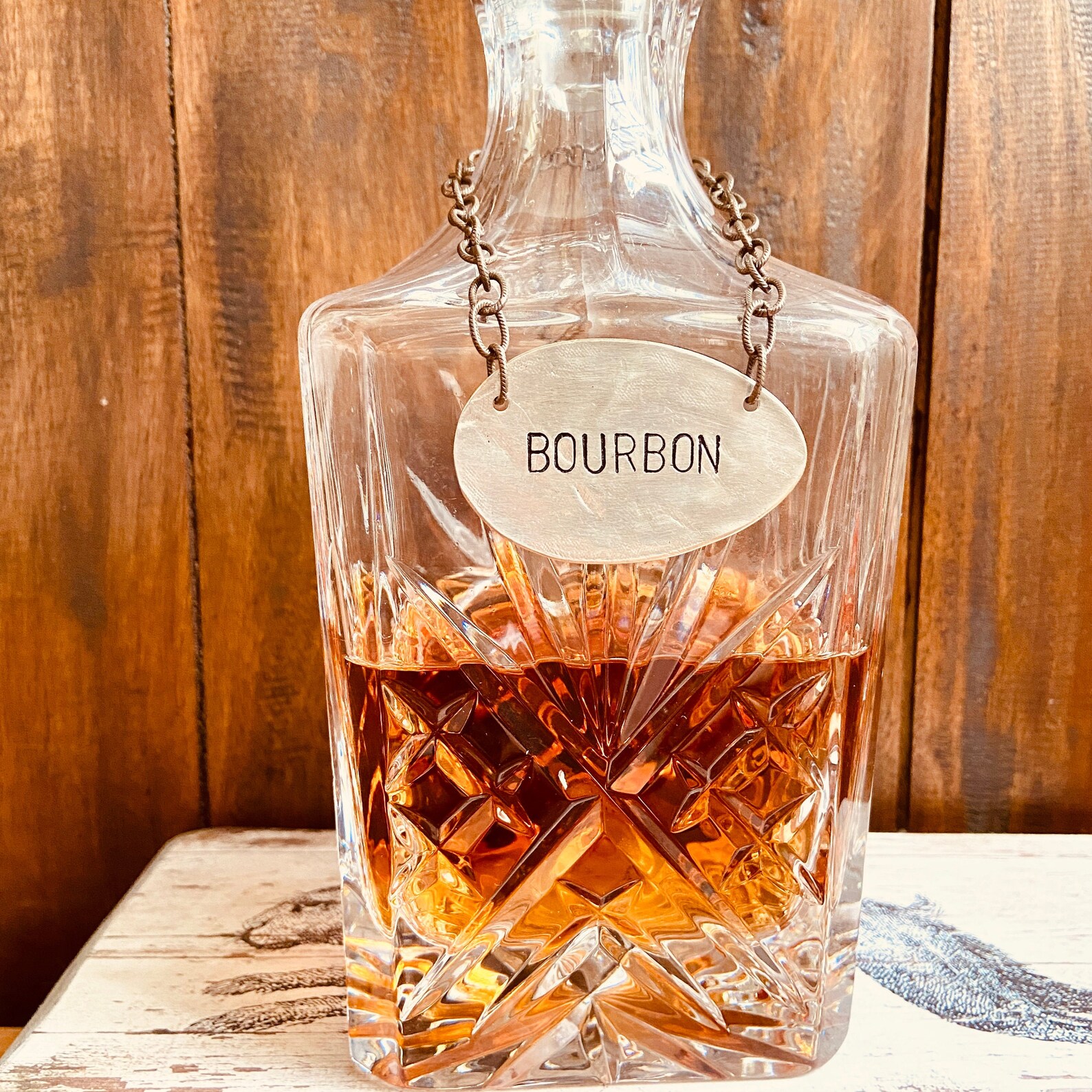 Set of 4 Custom Decanter Tags Vintage Spoon Bottle Labels Etsy