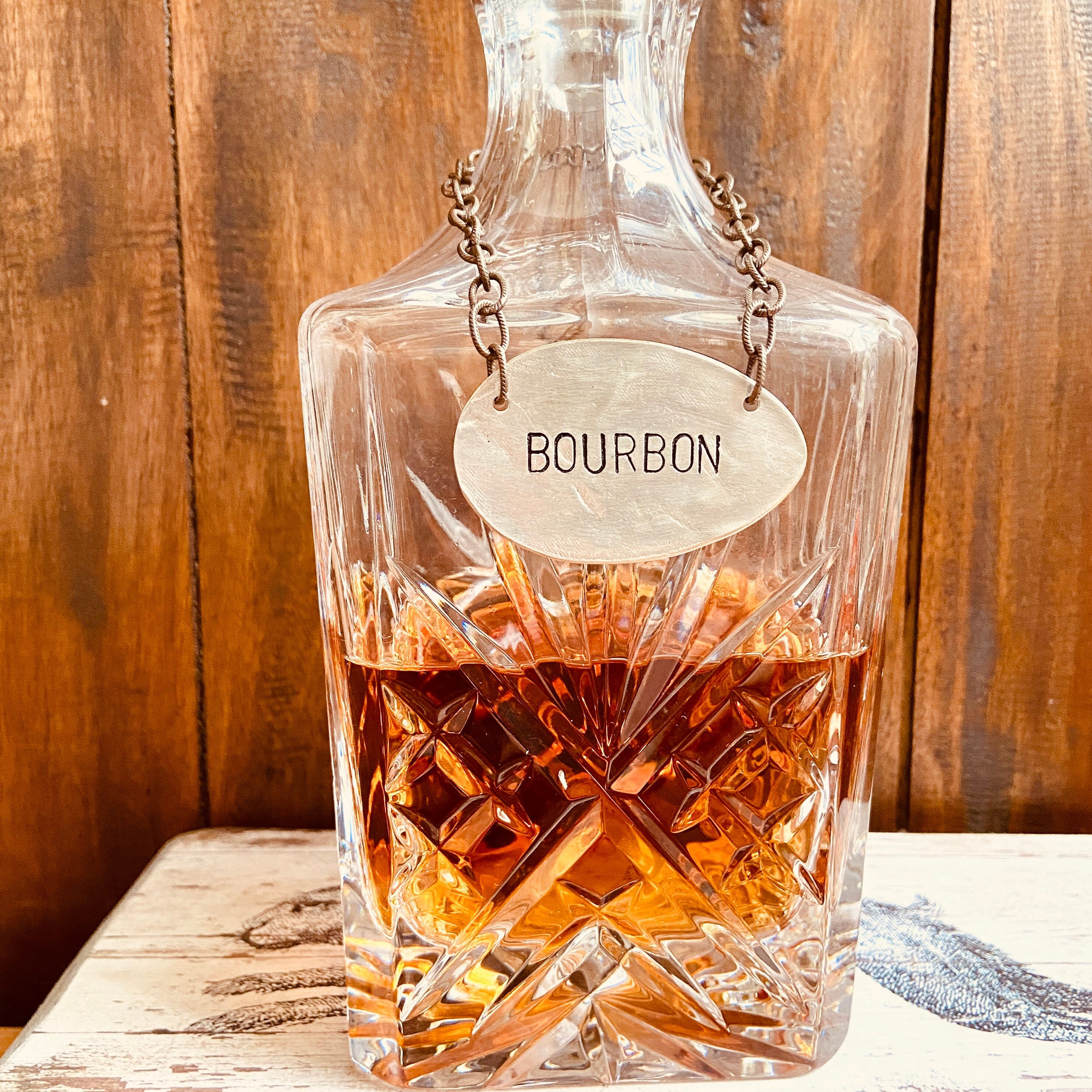 Set of 4 Custom Decanter Tags Vintage Spoon Bottle Labels Etsy