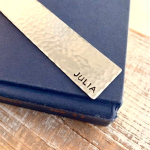 Personalized Silver Bookmark, Hand Stamped and Customizable