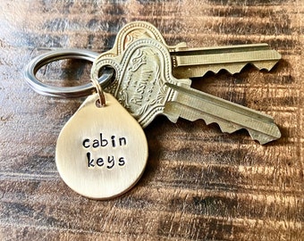 Custom Brass Keychain, Personalized Gift, Name Key Chain, Bridesmaid Gifts