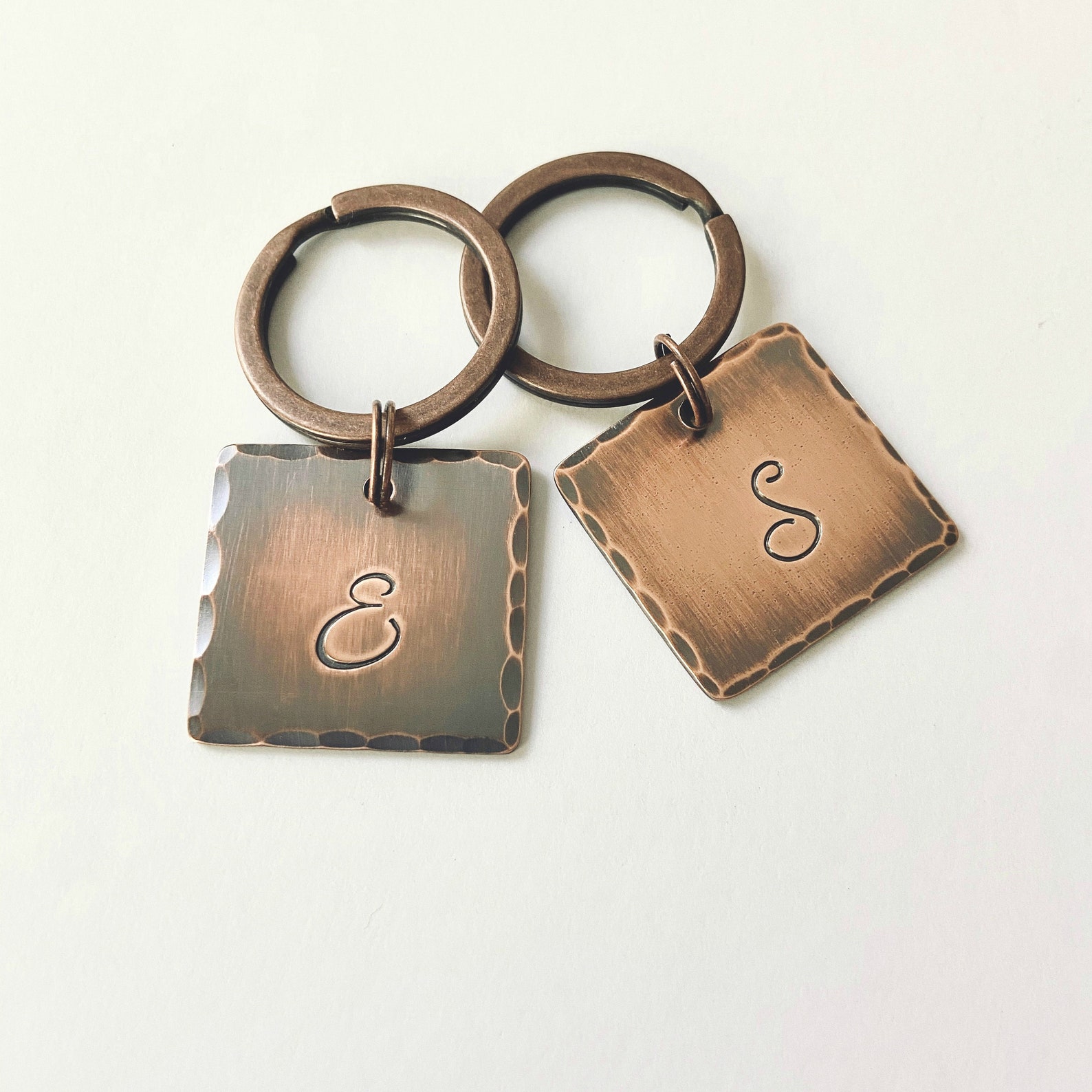 Copper Initial Keychain Personalized Gifts Keychains for Etsy Israel