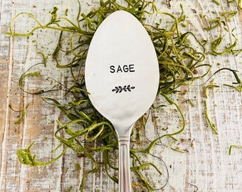 Herb Garden Marker, Vintage Spoon, Custom Plant Decor, Gardening Gift