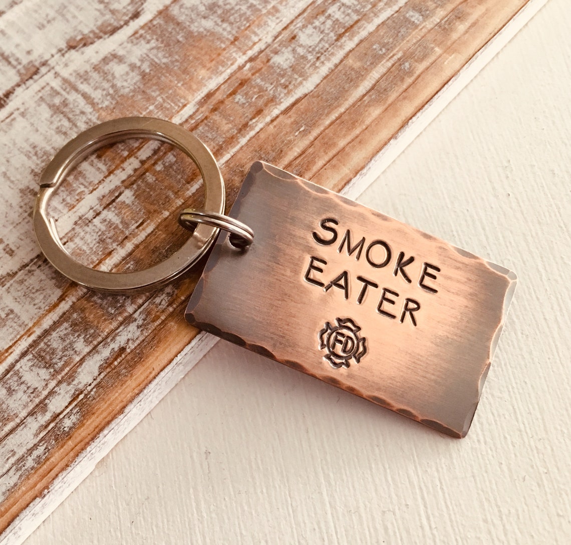 Smoke Eater Keychain Firefighter Gift Fireman Birthday Fire Etsy UK
