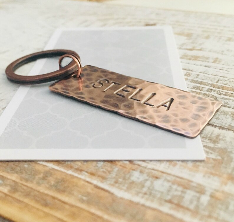 Custom Copper Key Chain With Name Etsy