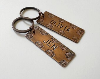 Personalized Copper Keychain, Gift For Her, Key Chains For Women