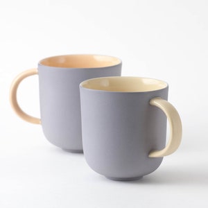 Large ceramic mug with a handle, perfect for tea or coffee, pastel shades, handmade to order image 6