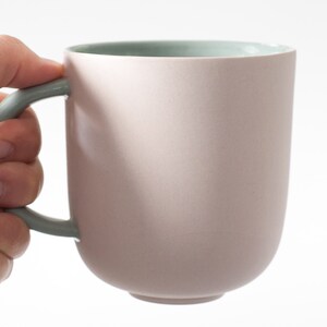 Large ceramic mug with a handle, perfect for tea or coffee, pastel shades, handmade to order image 3
