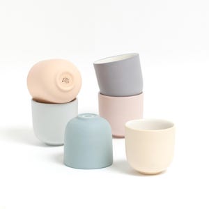In Stock: A set of 6 espresso cups handmade, modern porcelain coffee cups small, gift for coffee lovers, minimalist espresso cups ceramic
