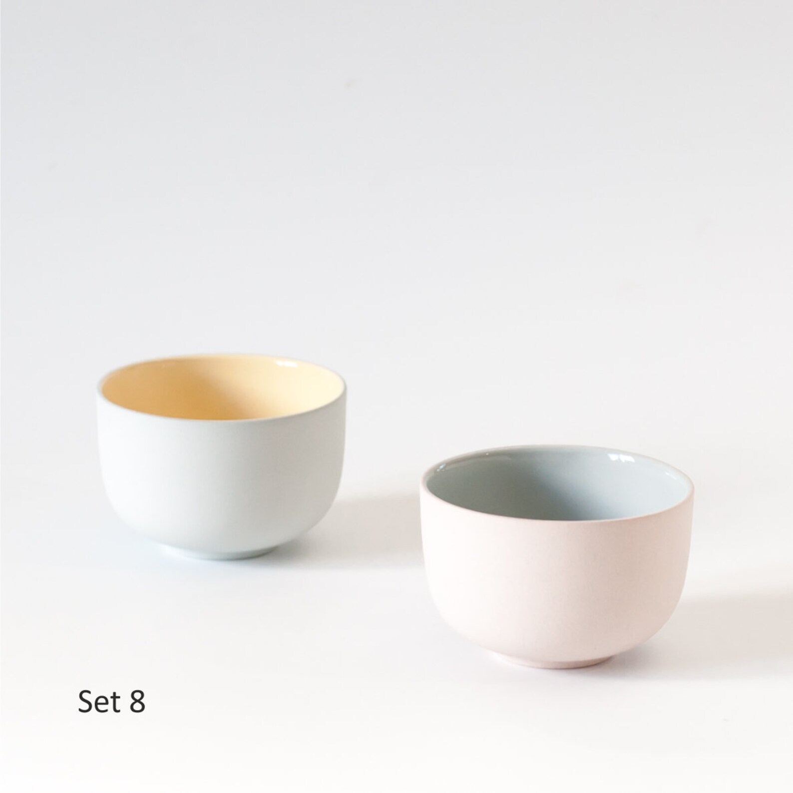 Set of Two Tea Cups Minimalist Ceramic Cups Porcelain Cup Etsy
