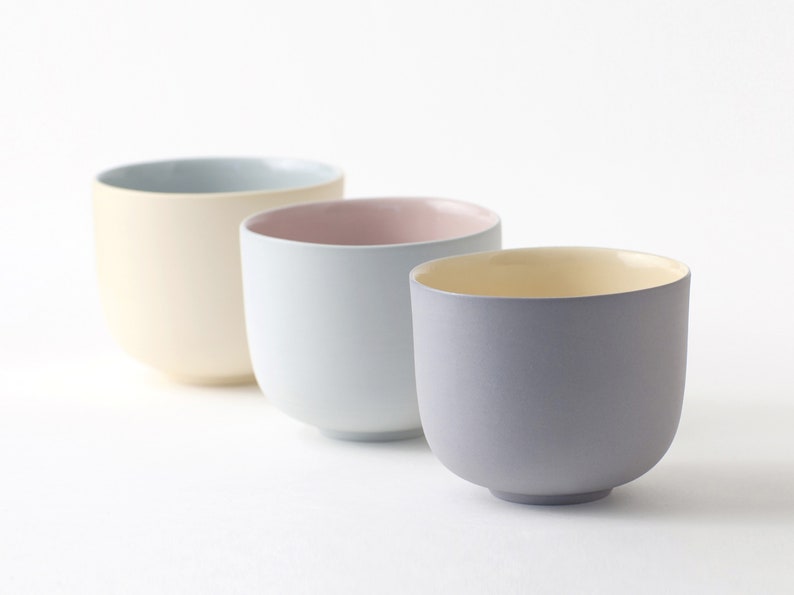 Minimalist cups in a range of pastel colors, porcelain tumblers perfect for pour over, coffee lover gift, coffee brewers cup, made to order image 2
