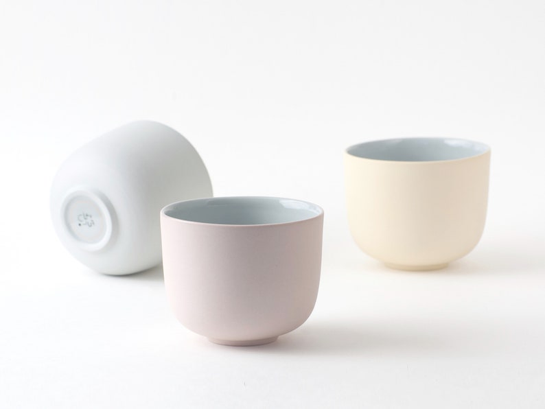 Minimalist cups in a range of pastel colors, porcelain tumblers perfect for pour over, coffee lover gift, coffee brewers cup, made to order image 6