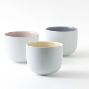Minimalist cups in a range of pastel colors, porcelain tumblers perfect for pour over, coffee lover gift, coffee brewers cup, made to order image 1