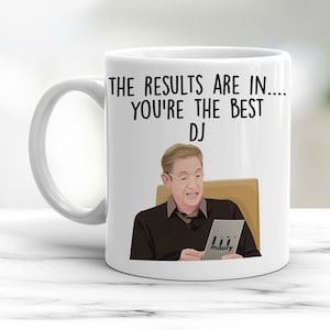 Presente de DJ, presente de Natal engraçado para DJ, presente de aniversário de DJ, melhor caneca de DJ do mundo, melhor camisa de DJ de todos os tempos, presente de Natal de DJ, cartão de DJ