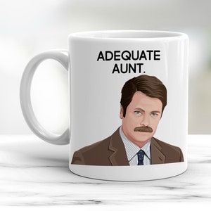 Tante verjaardagscadeau, grappige tante cadeaus, Ron Swanson mokken, sarcastische kaart voor tante, tante verjaardagskaart, grappig kerstcadeau voor tante