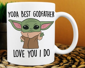 Yoda beste Pate Becher, beste Pate aller Zeiten, Baby Yoda Becher, lustiges Geschenk für Pate, Pate Geburtstagskarte, Welt besten Paten