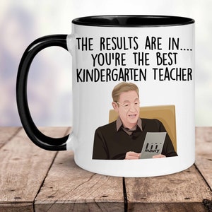 Presente de Natal para professor de jardim de infância, cartão de aniversário de professor de jardim de infância, camisa engraçada de professor de jardim de infância, melhor caneca de professor de jardim de infância