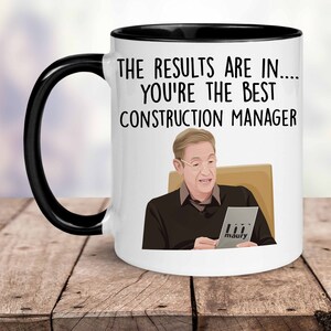 Cadeau de Noël pour le directeur de la construction, la carte d’anniversaire du directeur de la construction, la chemise drôle du directeur de la construction, la tasse du meilleur directeur de la construction