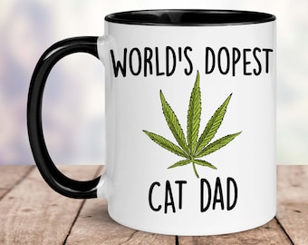 Papá gato más dopesto del mundo, Regalo de cumpleaños de papá gato, Regalo de cumpleaños divertido para papá gato, Tazas divertidas para papá gato, Mejor papá gato de todos los tiempos, Mejor papá gato jodido