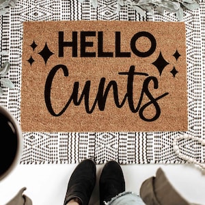 Funny Welcome Mat, Hello Cunt Doormat, Funny Door Mats, Housewarming Gift, New House Gift, Retro Home Decor, Y2K, 70's Decor, New Home Gift