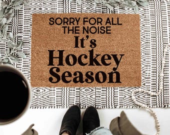 Husband Gift from Wife, Hockey Door Mat, Hockey Themed Decor, Funny Game Day Doormat, Hockey Mom Shirt, Welcome Mat, Funny Front Door Mats