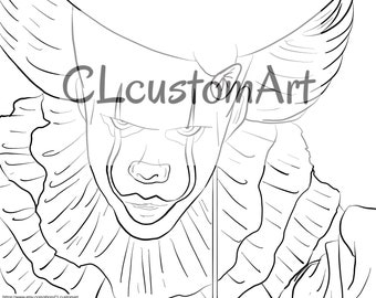 Clown Coloring Page Etsy
