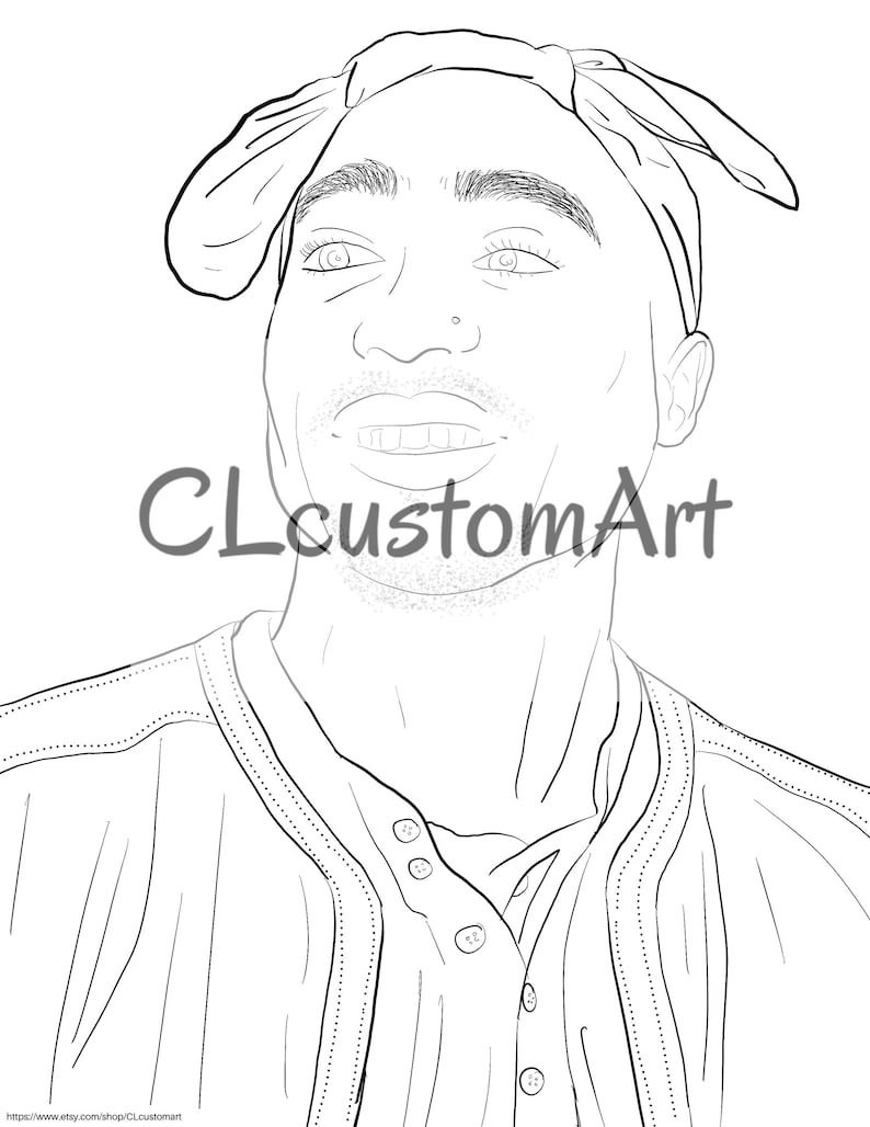 Tupac Coloring Page Instant Download | Etsy España