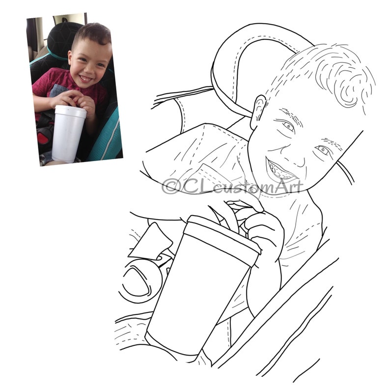Custom Coloring PAGES From Your Photos Digital Etsy