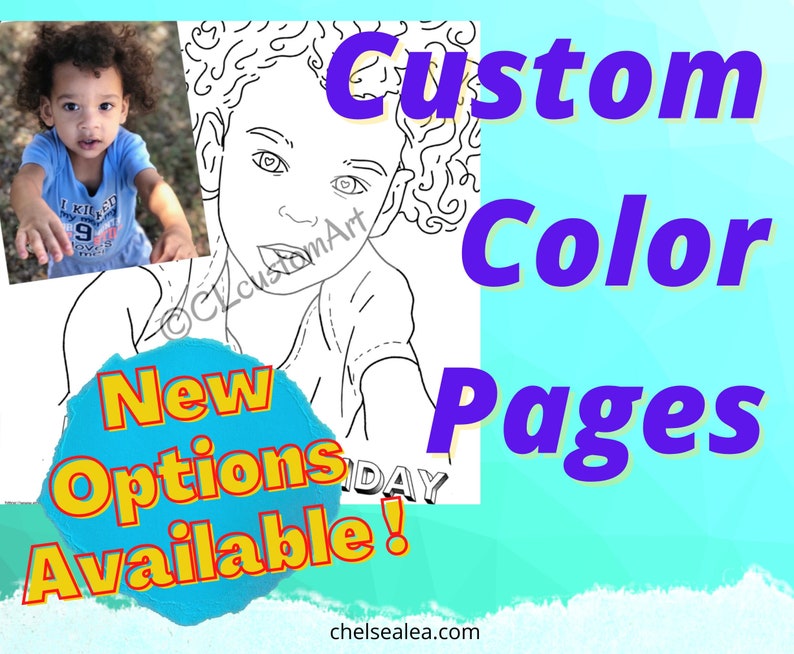 Custom Coloring PAGES From Your Photos Digital Etsy