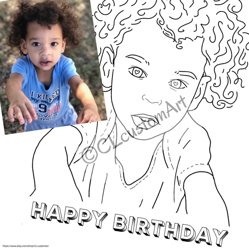 Custom Coloring PAGES From Your Photos Digital Etsy