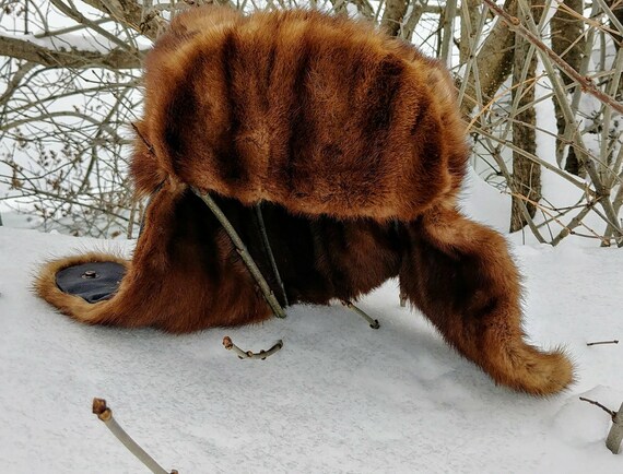 Beautiful Mink Hat Amazon.com: 100% Real Mink Fur Hat Thicken Winter Warm  main image 2