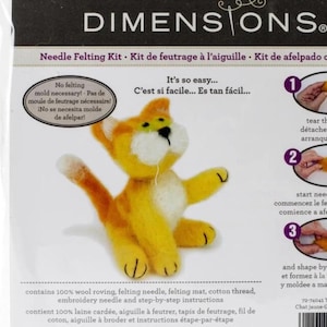 Needle Felting Kit for Cat Lovers - DIY Felt Animal Craft Kit with Wool and Tools, Easy Step-by-Step Instructions, Perfect Gift & Home Decor