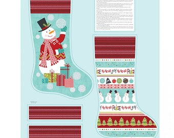 Christmas Stocking Fabric Panel: Cut & Sew Holiday Decor Kit