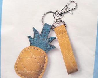 Easy DIY Pineapple Keychain - Beginner Faux Leather Craft Kit - 2 Individual Kits